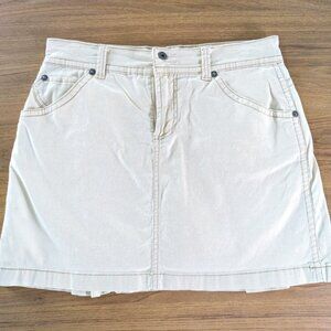 Gloria Vanderbilt Skort Womens Khaki Ribbed Cotton Stretch Size 8